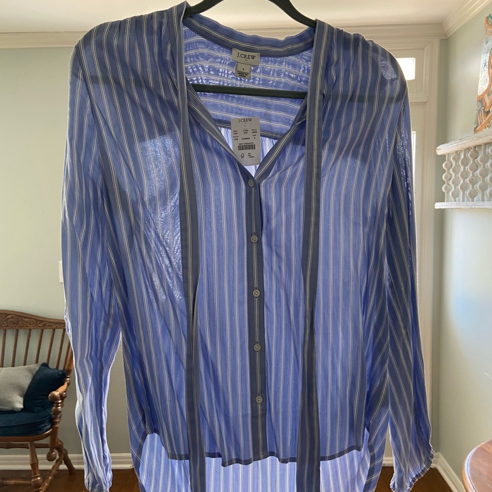 J Crew Blue and White Top NWT